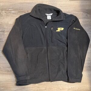Columbia Purdue Boilermakers Fleece Jacket Full Zip Men's Medium Black